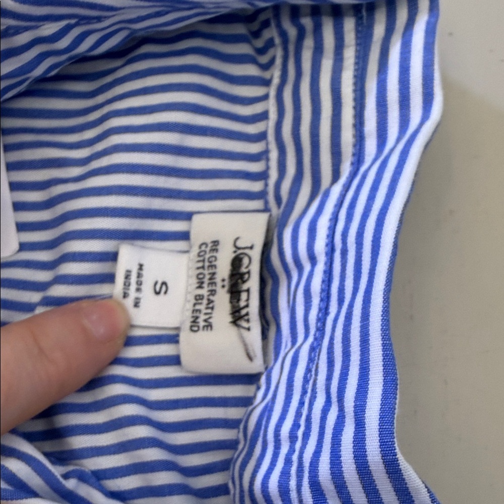 CLEAROUT J. Crew Striped smocked shirt-dress Size Small - Picture 4 of 9